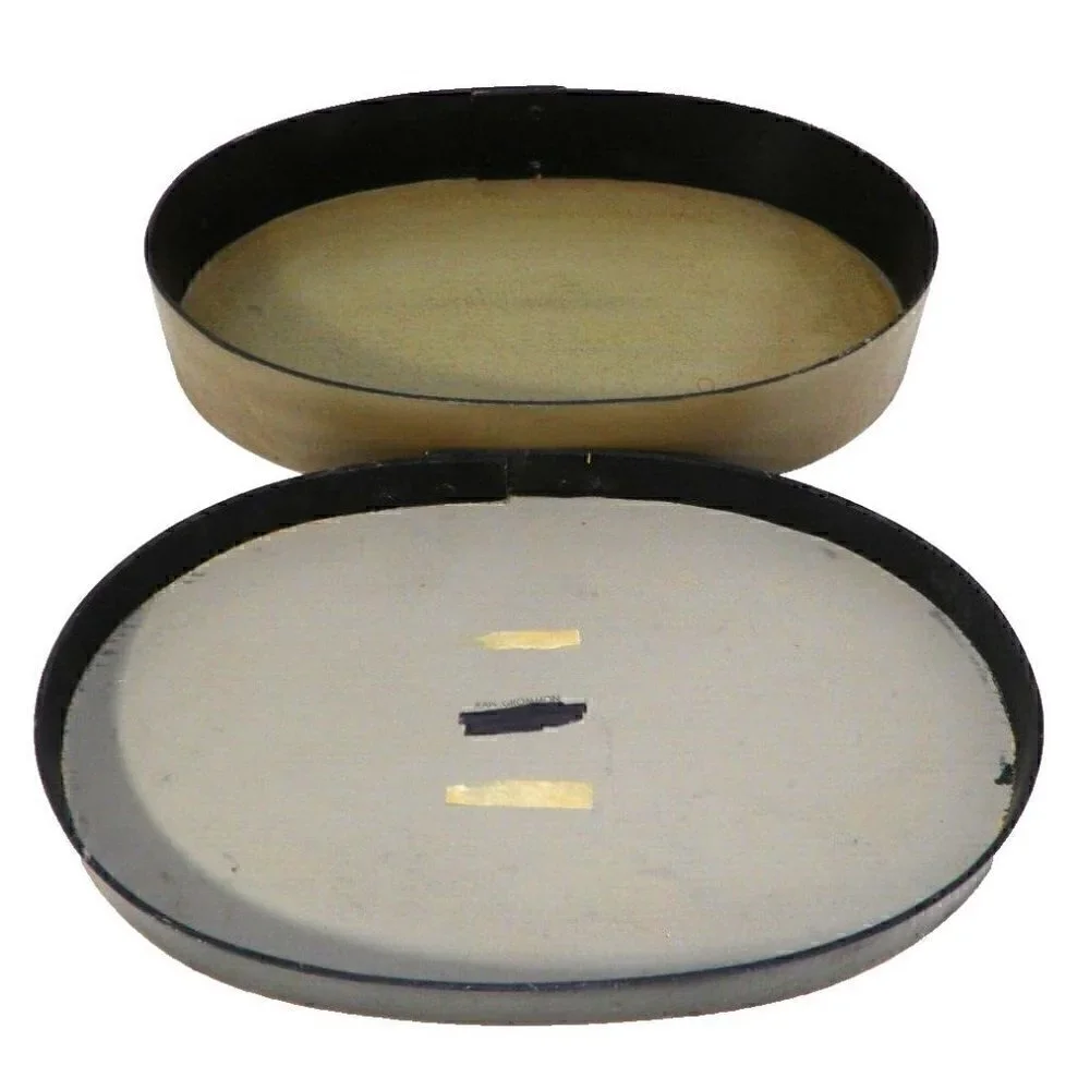 Oval shape wooden box painted with two ducks by JEAN GROMMON approx 15 x 9 x 3